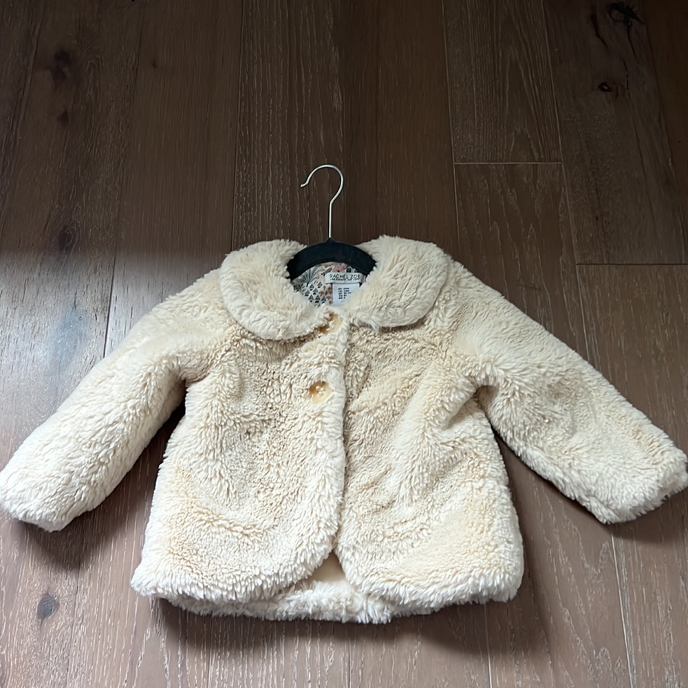 *SOLD* Rachel Zoe Cream Faux Fur Jacket Size 24months